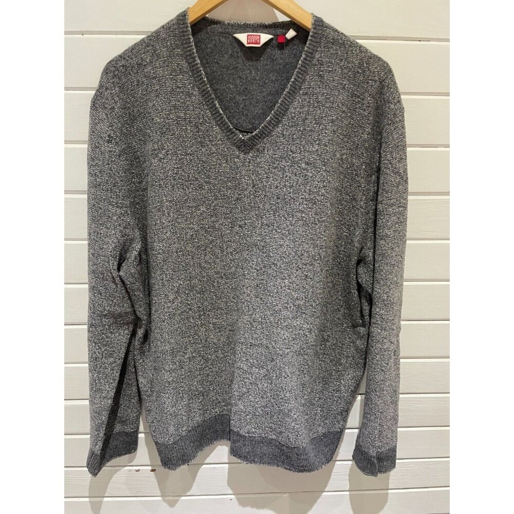 Hudson North Men's gray wool blend Pullover V-Neck Sweater, Size XL